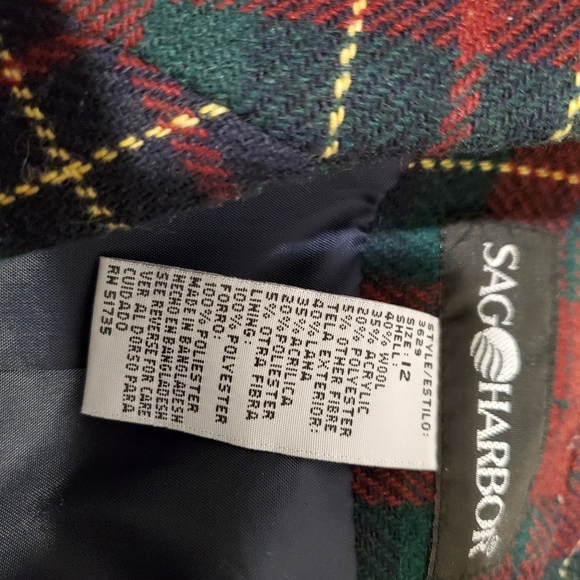 Sag Harbor Plaid Christmas Blazer Wool Blend - Picture 5 of 6
